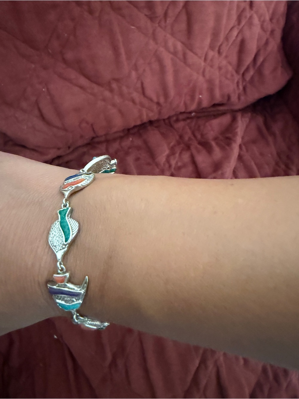 Vintage Coleman Co sterling silver Link Bracelet - Women Jewelry - Picture 2 of 3